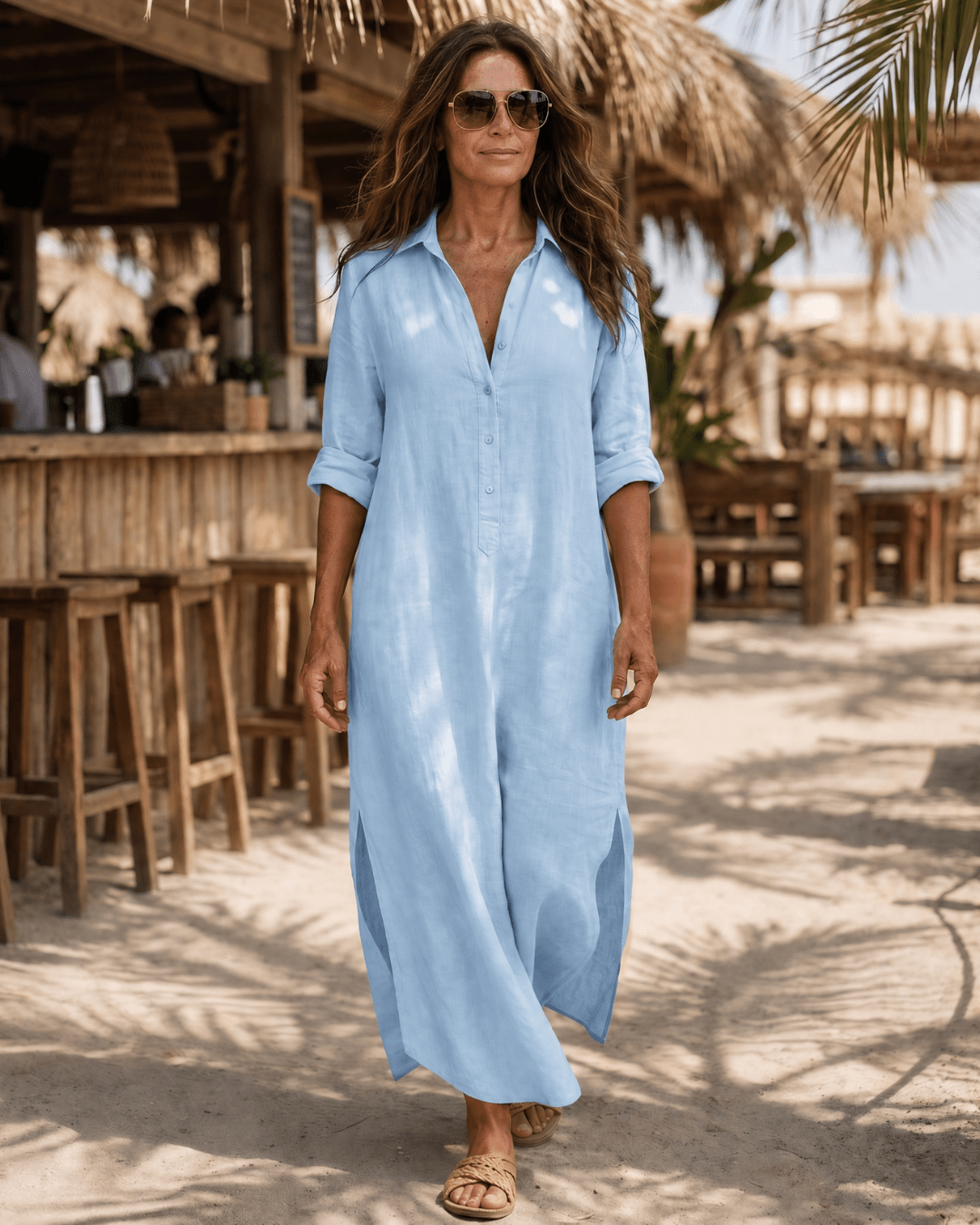 Vipro | Relaxed Maxi Shirt Dress